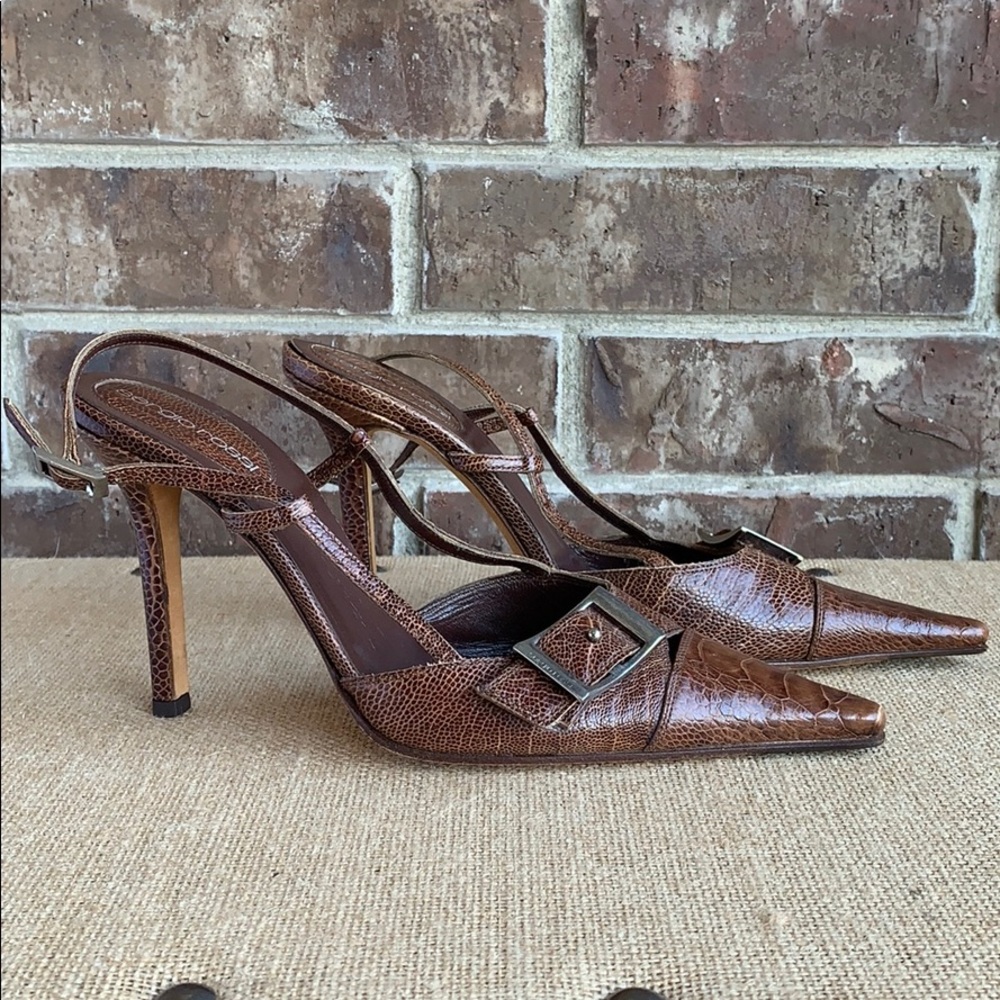 Sergio Rossi Brown Slingbacks Euc - image 1